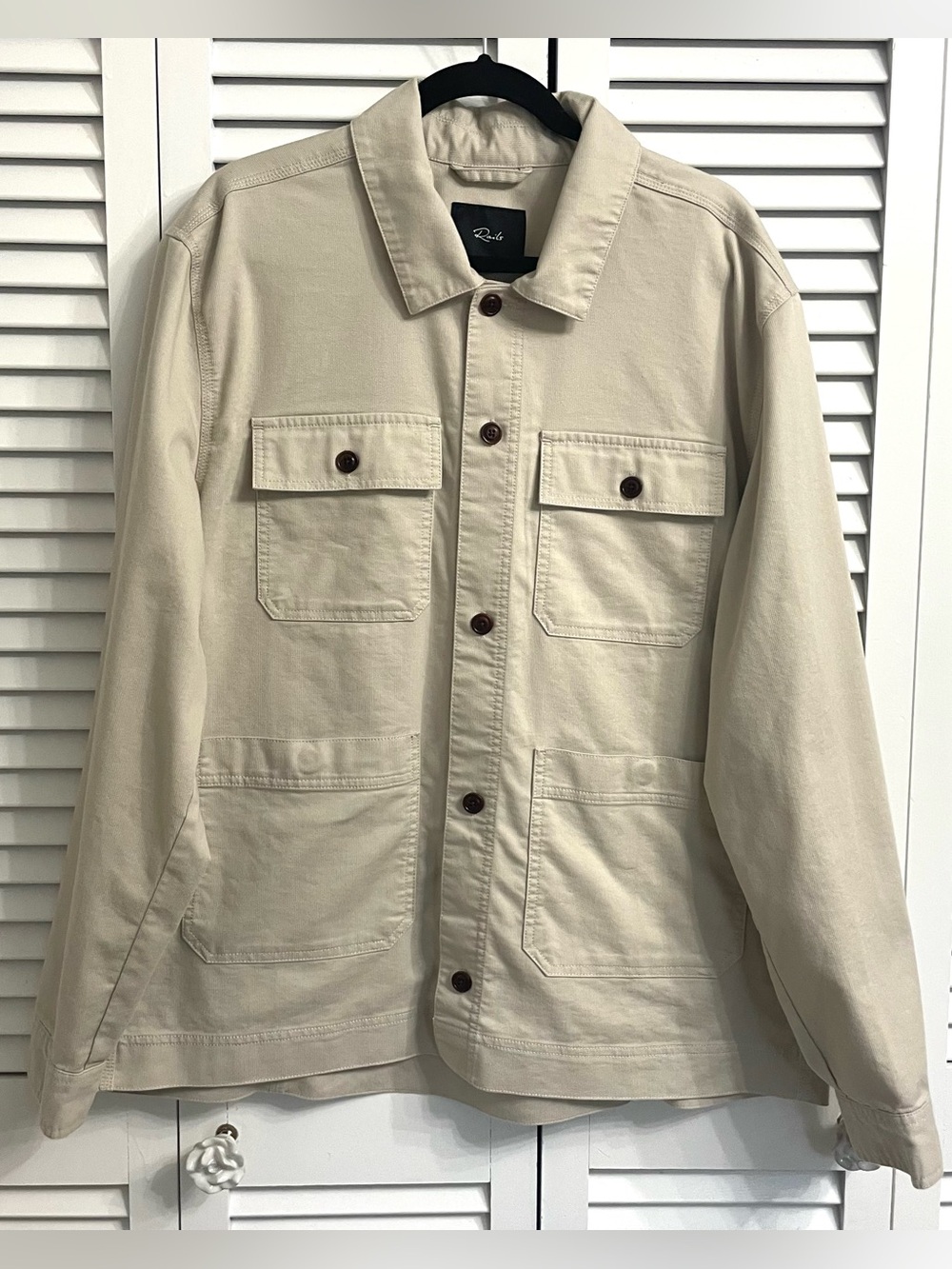 Rails Men’s Overshirt Utility Jacket Sz XL Kaki Tan Pockets Chore Lightweight